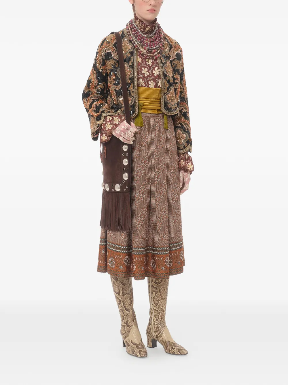 Valentino Garavani Gebreide rok met jacquard Bruin