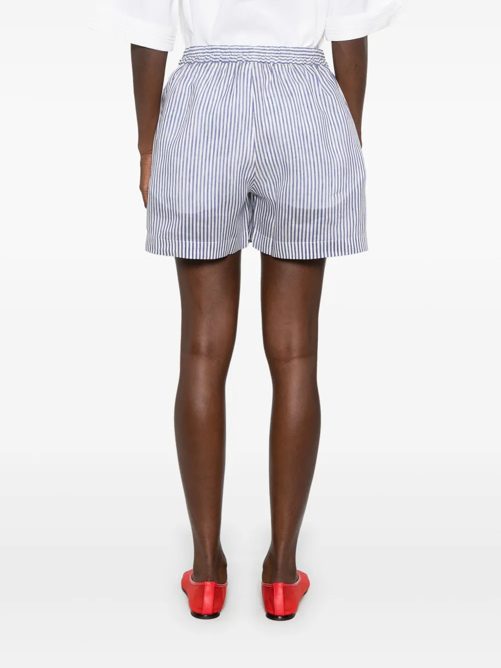 Shop Brunello Cucinelli Striped Shorts In White