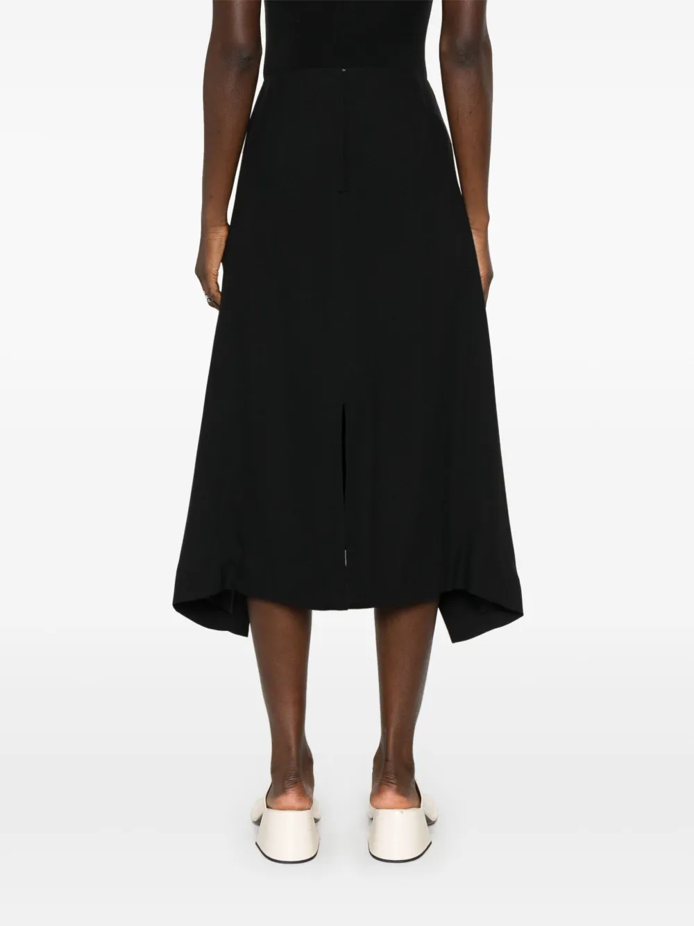 Shop Carven Safety Pin-detail Midi Skirt In Black