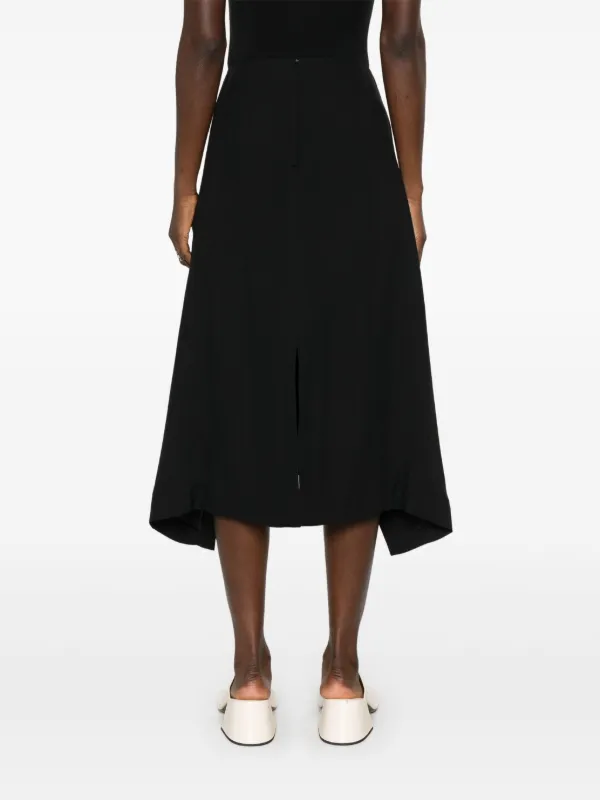 スカート Carven Black Cotton Midi Skirt With Silk Lining Carven Black Cotton Midi Skirt With Silk Lining | ModeSens