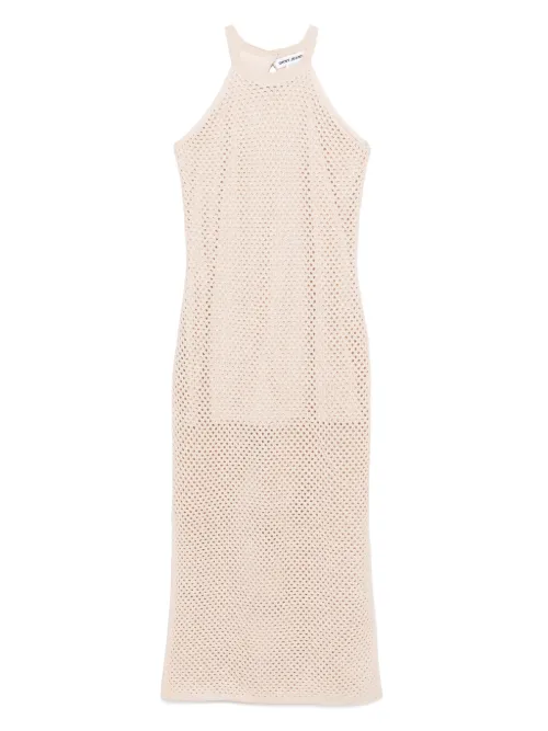 Robe en maille ajourée à coupe longue - DKNY - Modalova