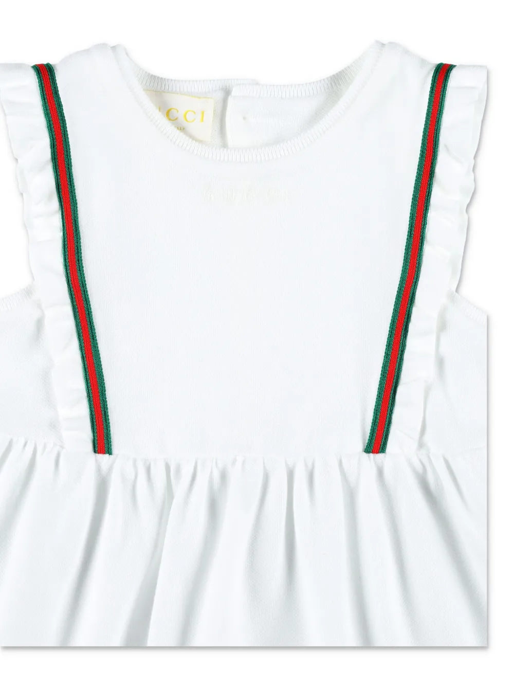 Gucci Web-stripe Dress In White