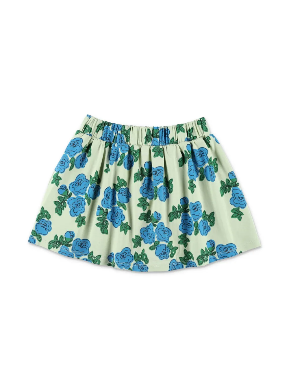 Mini Rodini rose-print skater skirt - Blauw