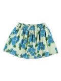 Mini Rodini rose-print skater skirt - Blue