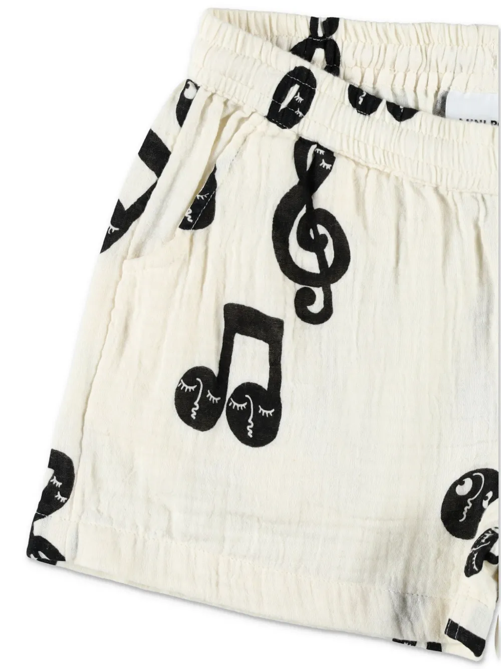 Mini Rodini The Note Muslin Shorts In White