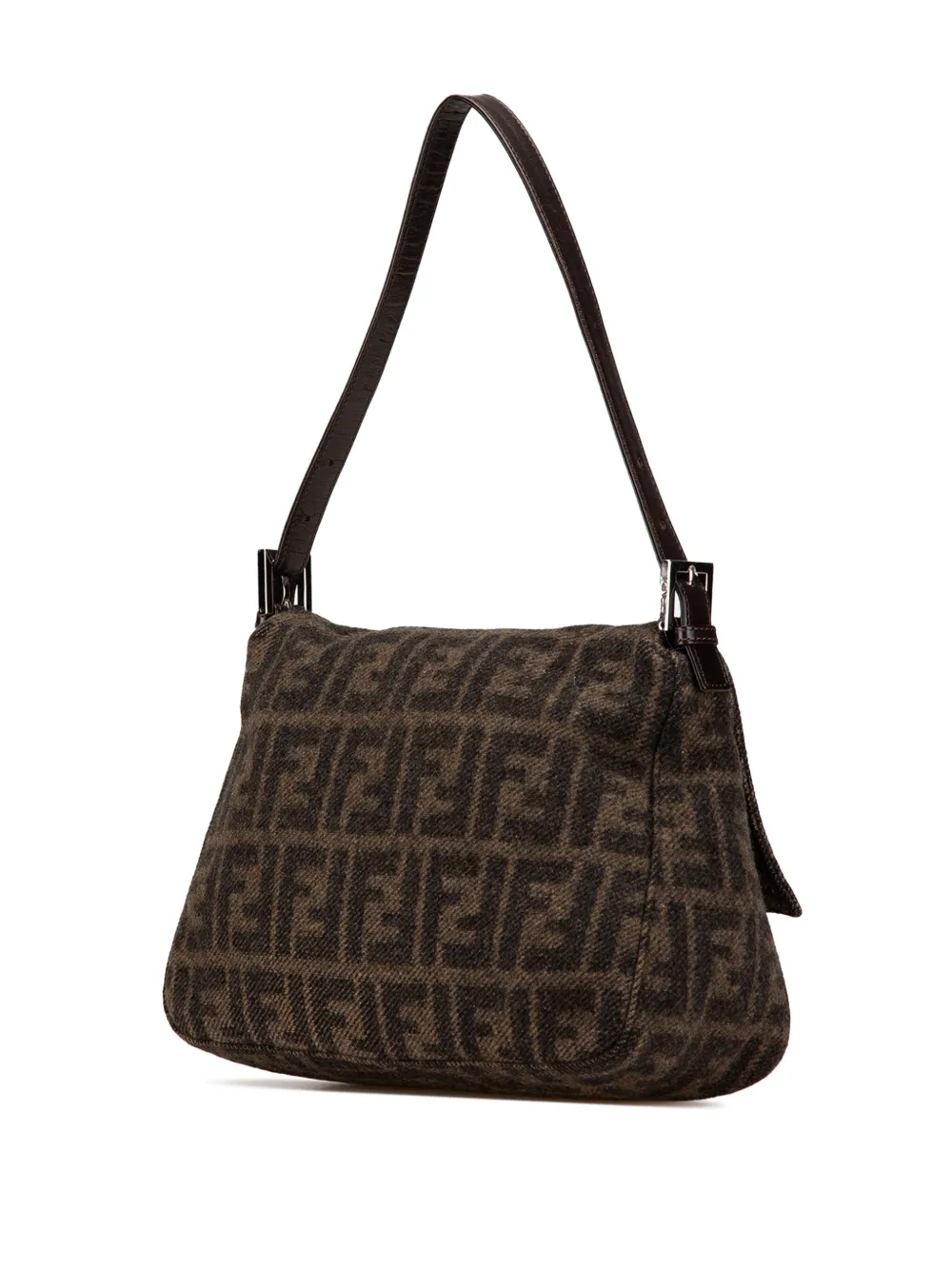 Fendi Pre-Owned 2010-2024 Mamma Baguette wollen schoudertas - Bruin