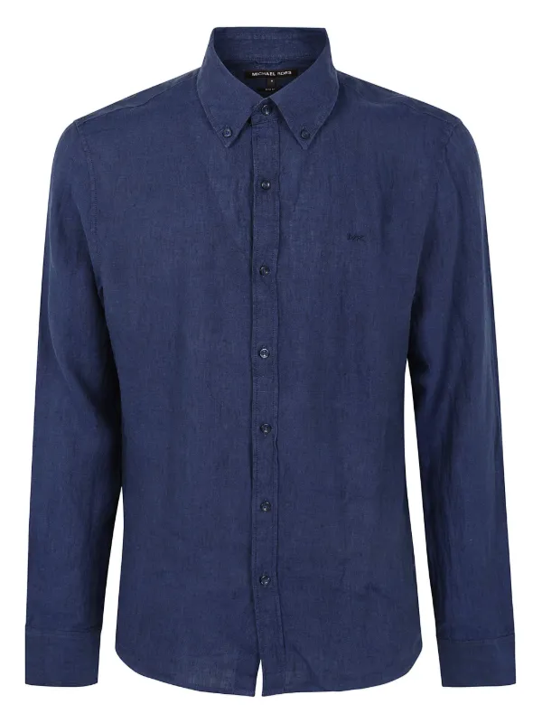 michael kors blue dress shirt Michael Kors Mens Point Collar Blue Striped Dress Shirt Long Sleeve Size 16