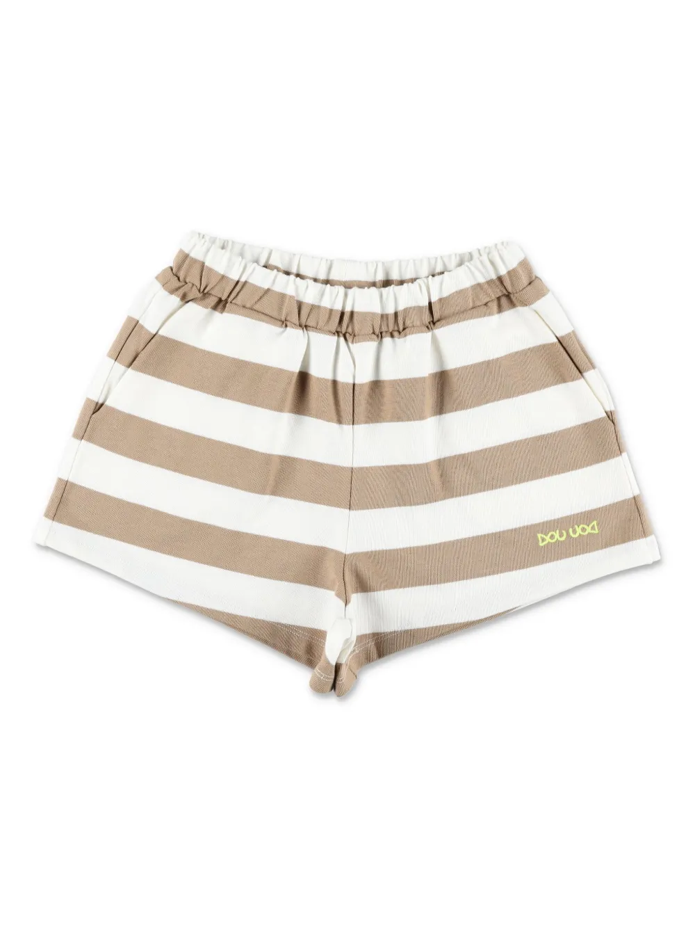 Shop Douuod Striped Shorts In Neutrals