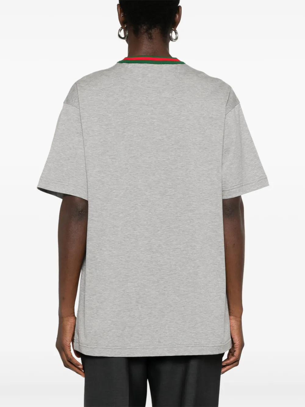 Gucci Jersey T-shirt met Web-streep Grijs