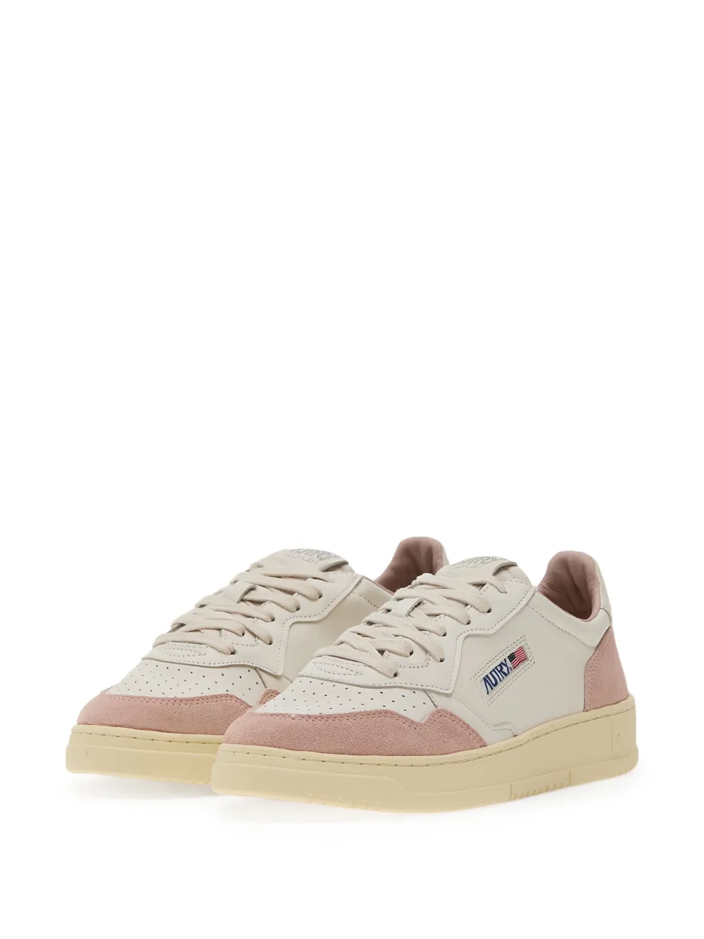 Autry Medalist Low suede panelled sneakers White