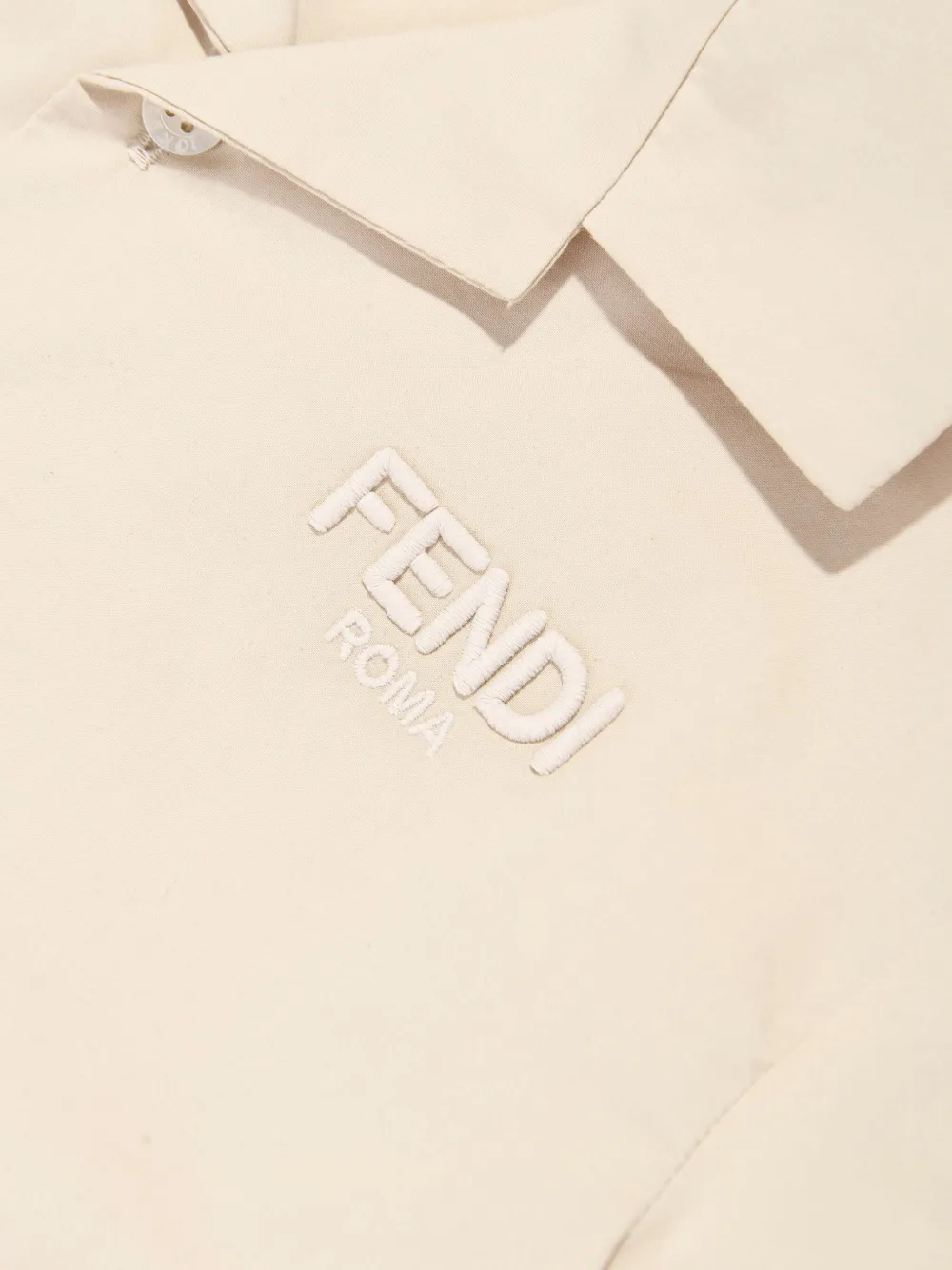 Fendi Kids Shirt met geborduurd logo Beige