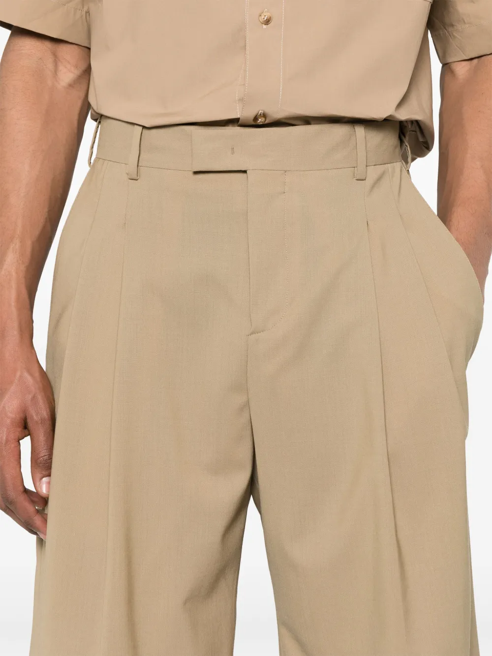 A Paper Kid Shorts met plooidetail Beige