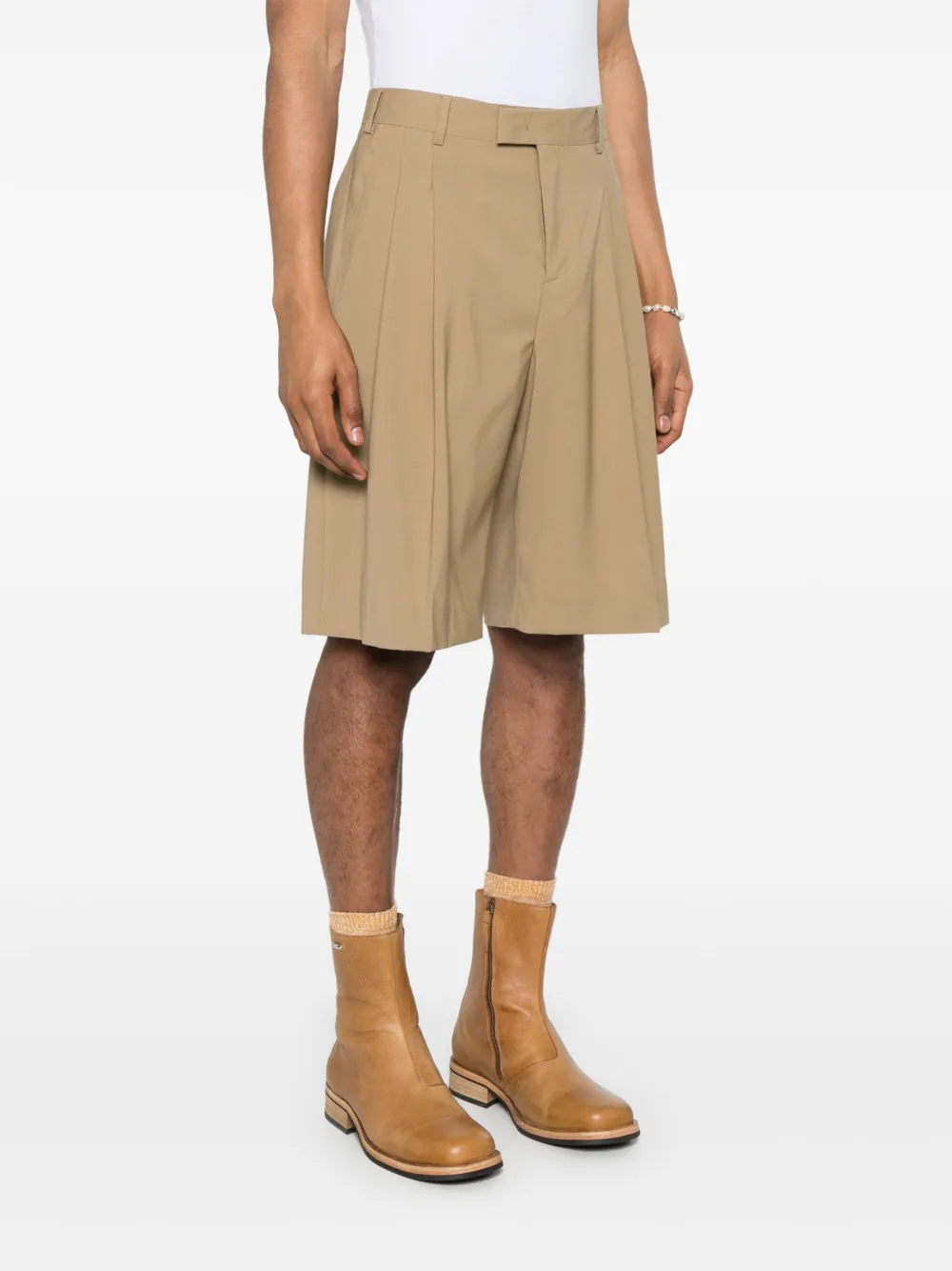 A Paper Kid Shorts met plooidetail Beige