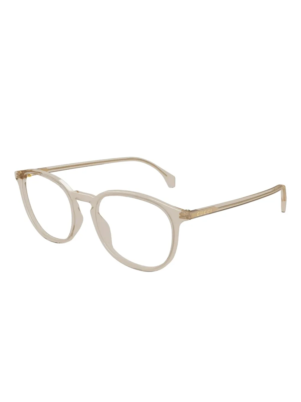 Gucci Eyewear Bril met rond montuur Beige