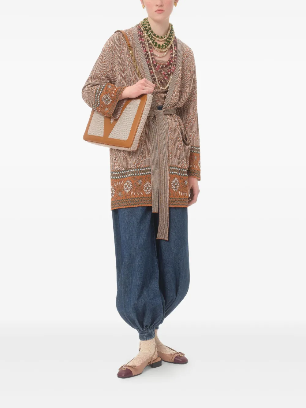 Valentino Garavani Vest met lurex jacquard Beige