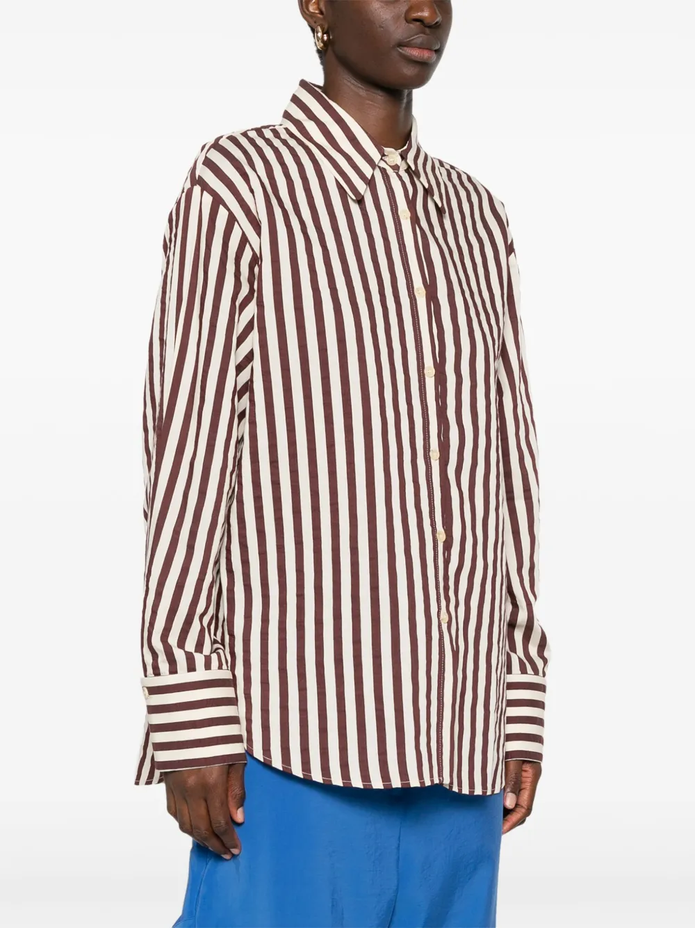 Alysi Gestreept blouse Bruin