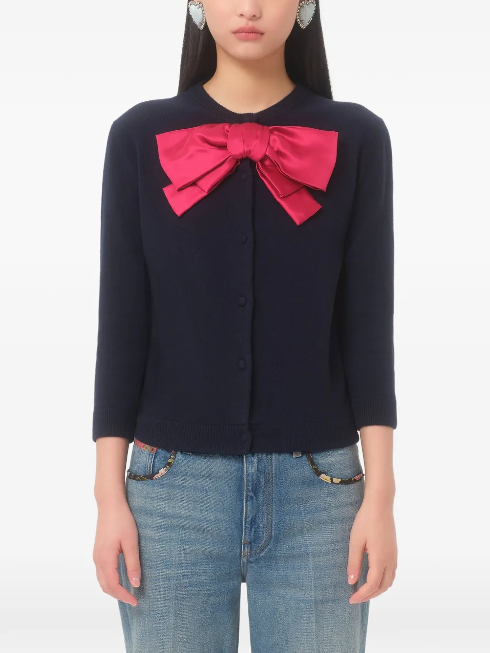Valentino Garavani Vest met strikdetail Blauw