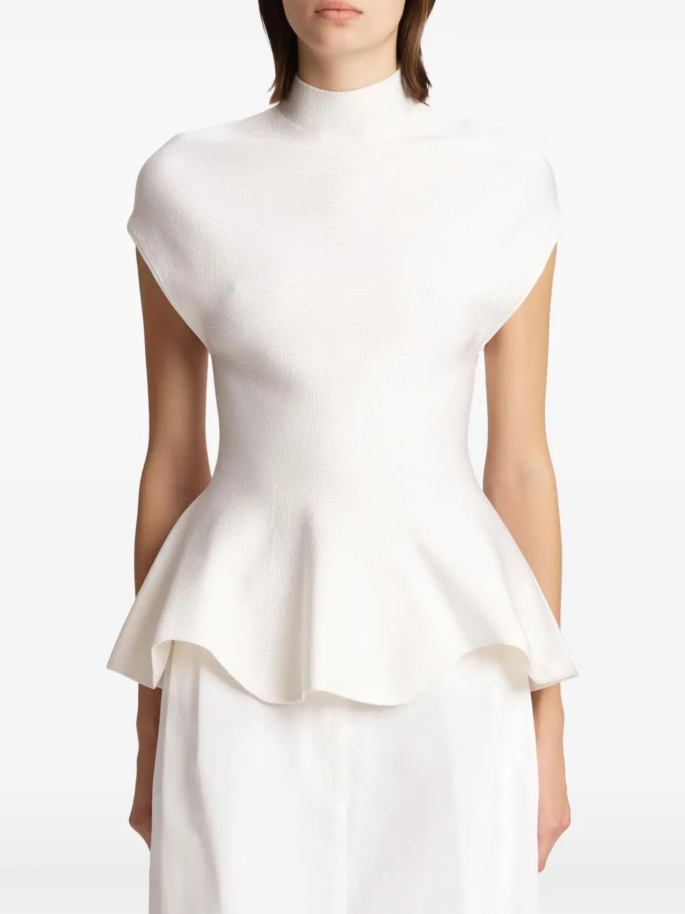 KHAITE Top met peplum afwerking Wit