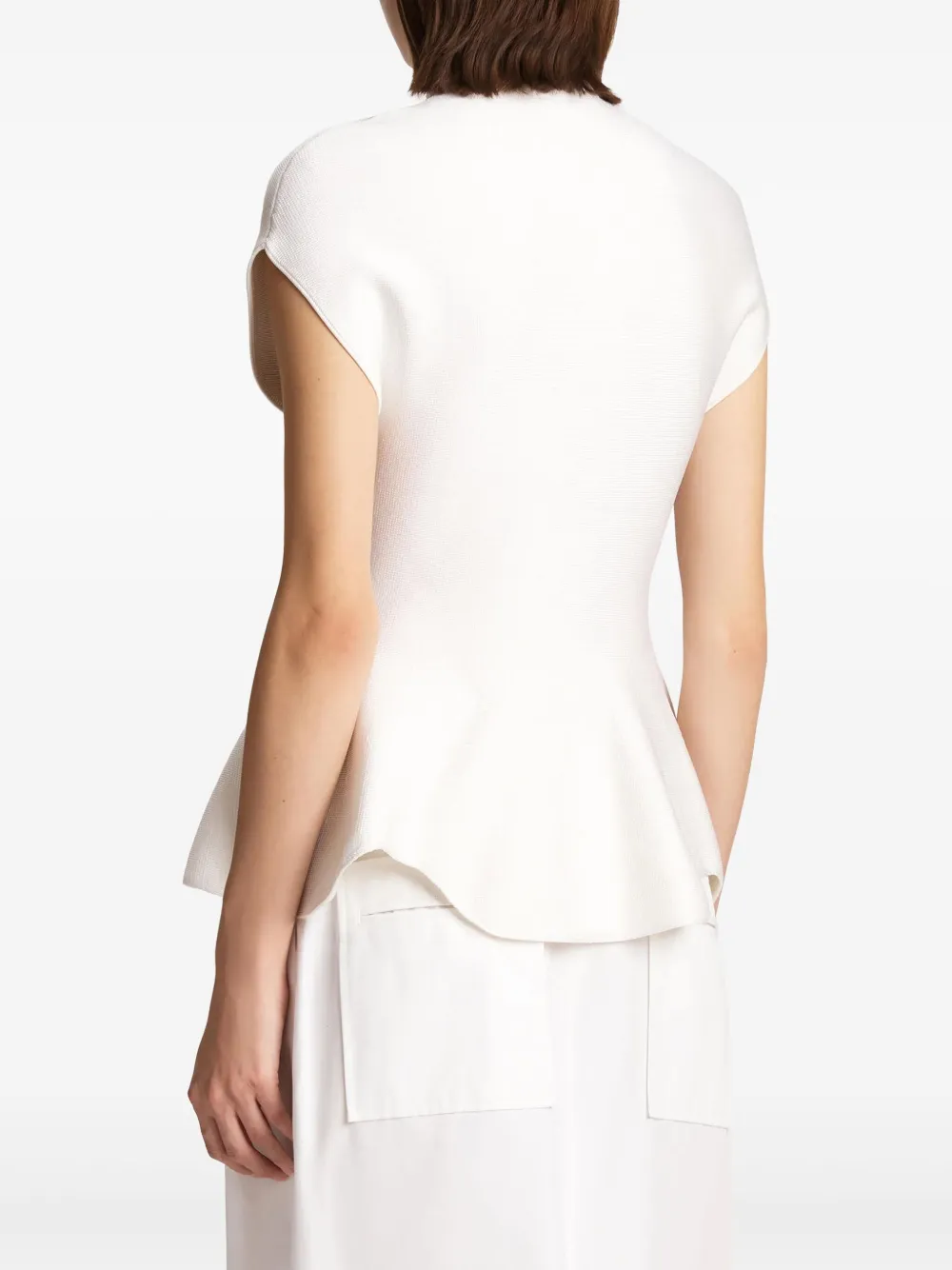 KHAITE Top met peplum afwerking Wit