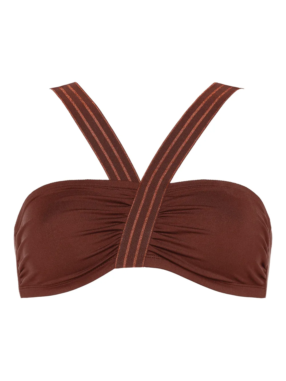 Eres Rendez-vous Ruched Strap Bikini Top In Brown