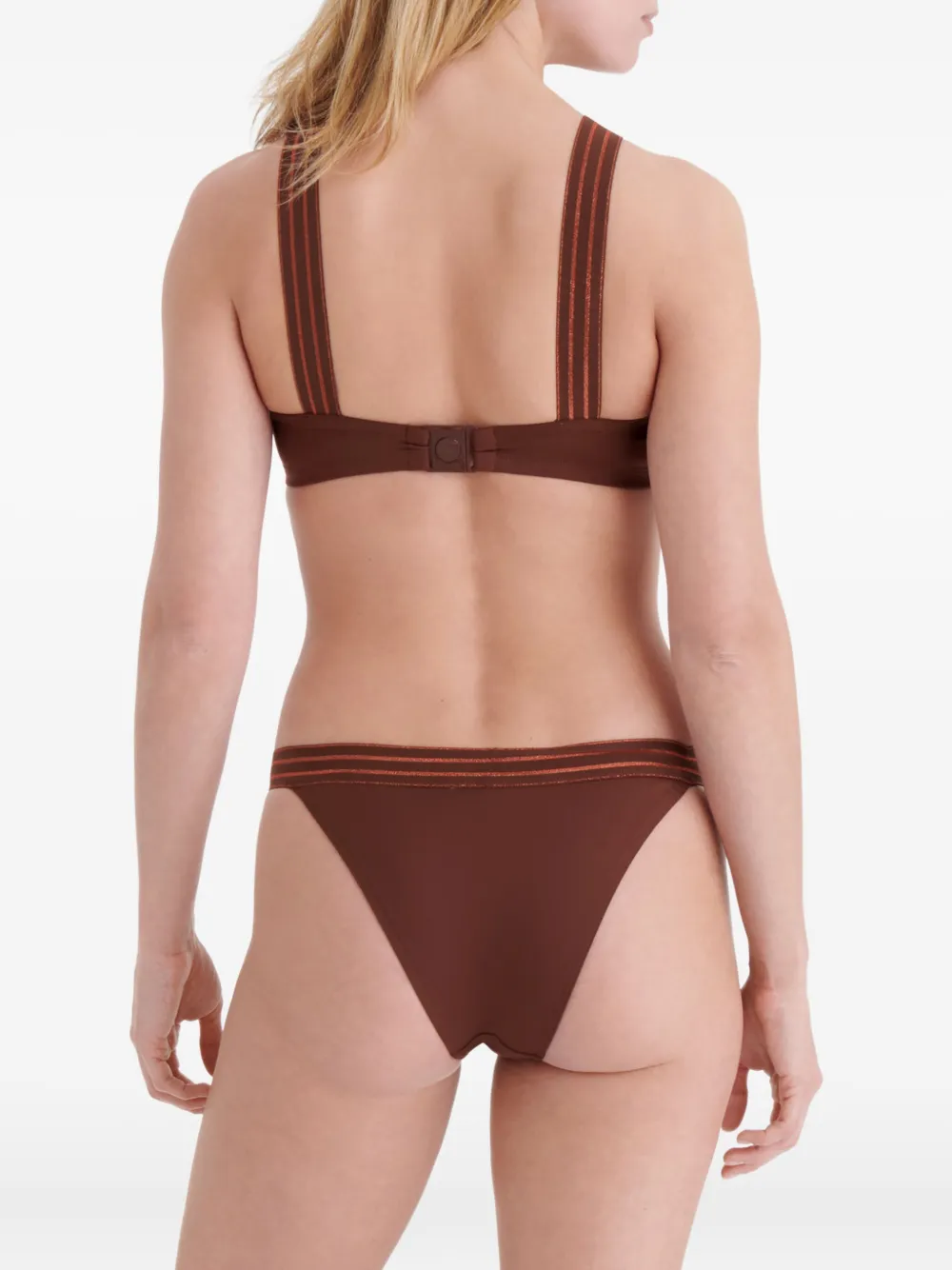 Eres Rendez-vous Ruched Strap Bikini Top In Brown