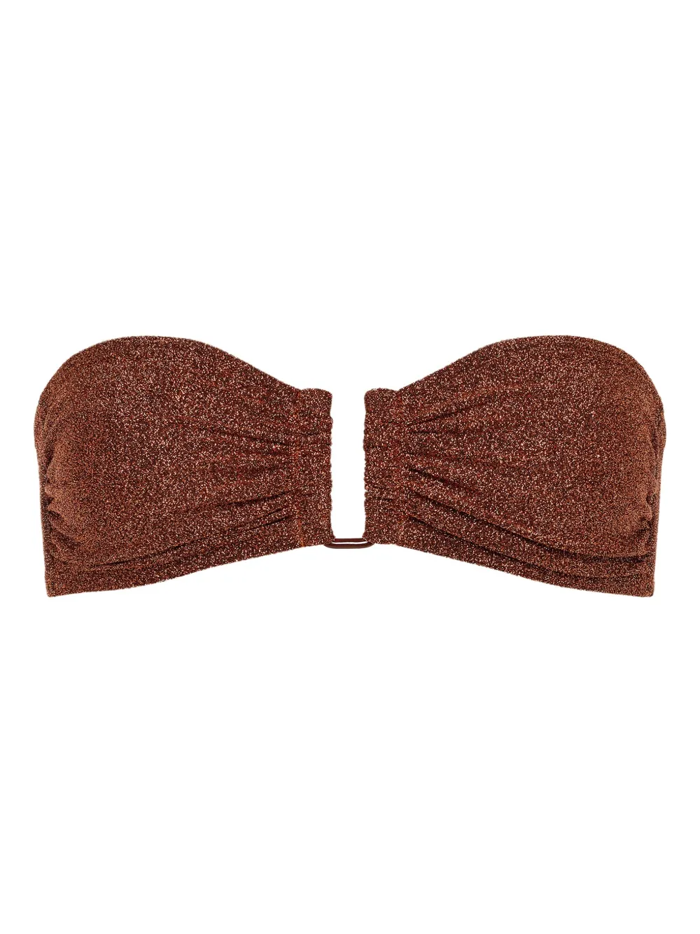ERES Flamboyant bandeau bikinitop met ruches Bruin