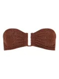 ERES Flamboyant ruched bandeau bikini top - Brown
