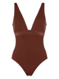 ERES Sillage plunge-neck swimsuit - Brown