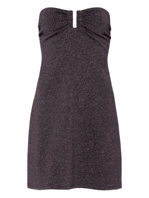ERES vestido corto Bronzage con diseño straples de piel