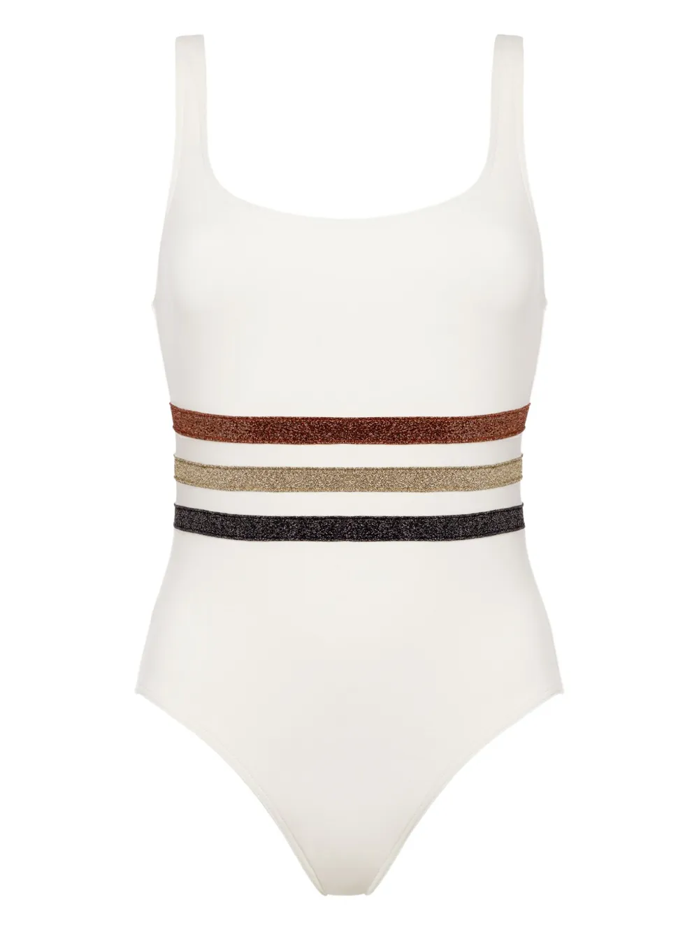 ERES Radieux badpak met gestreepte tailleband Wit