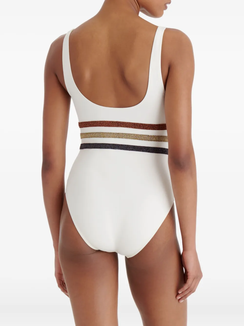 ERES Radieux badpak met gestreepte tailleband Wit