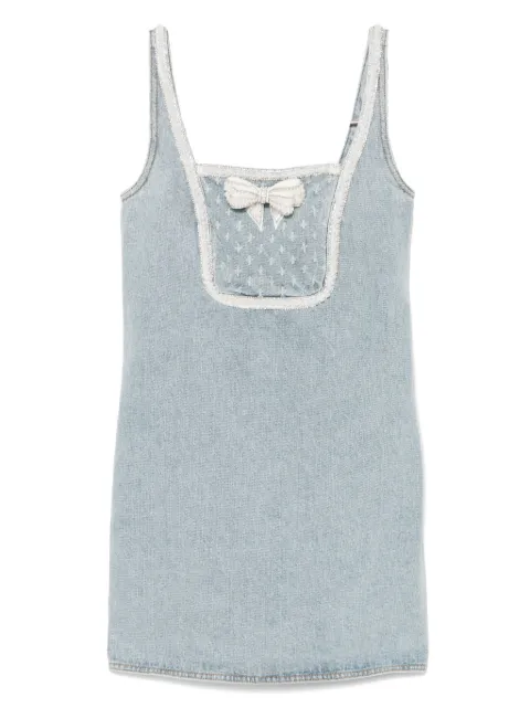 Self-Portrait bow denim mini dress