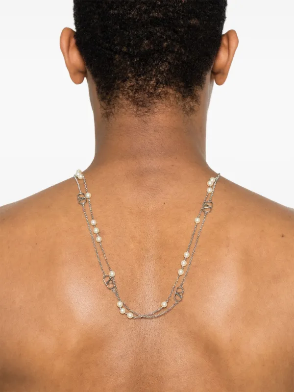 Valentino Garavani Vロゴ シグネチャー ネックレス | シルバー Valentino Garavani Vロゴ シグネチャー ネックレス | シルバー