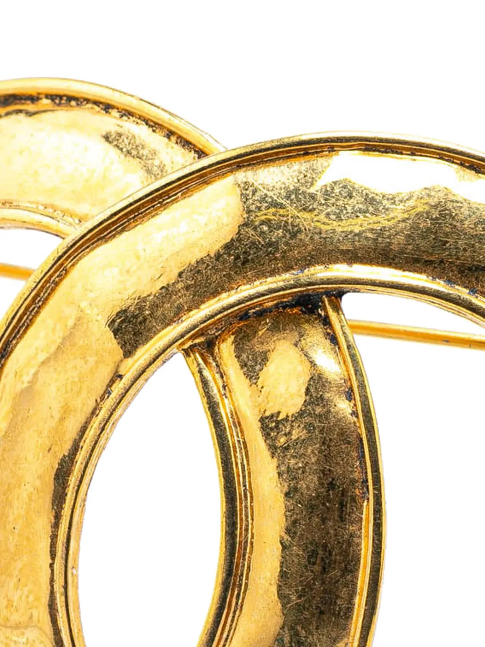 Pre-owned Chanel 1994 Gold Plated Cc Brooch Costume Brooch