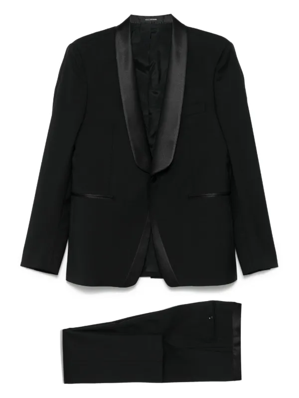 TAGLIATORE スーツ 48/7 R Tagliatore satin-trim Suit | Black | FARFETCH TW