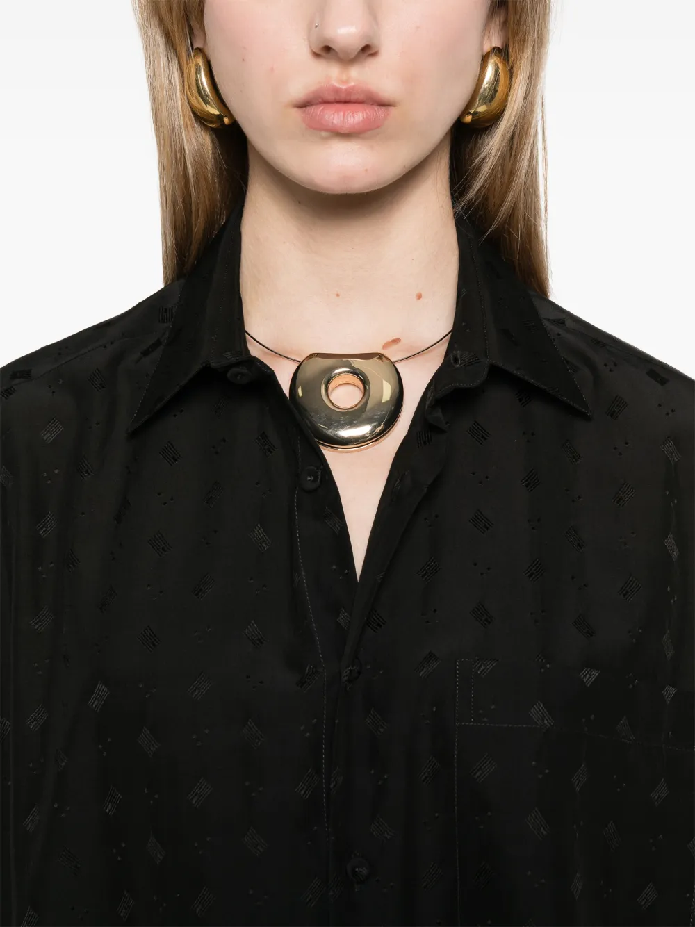 Marni Blouse met jacquard Zwart