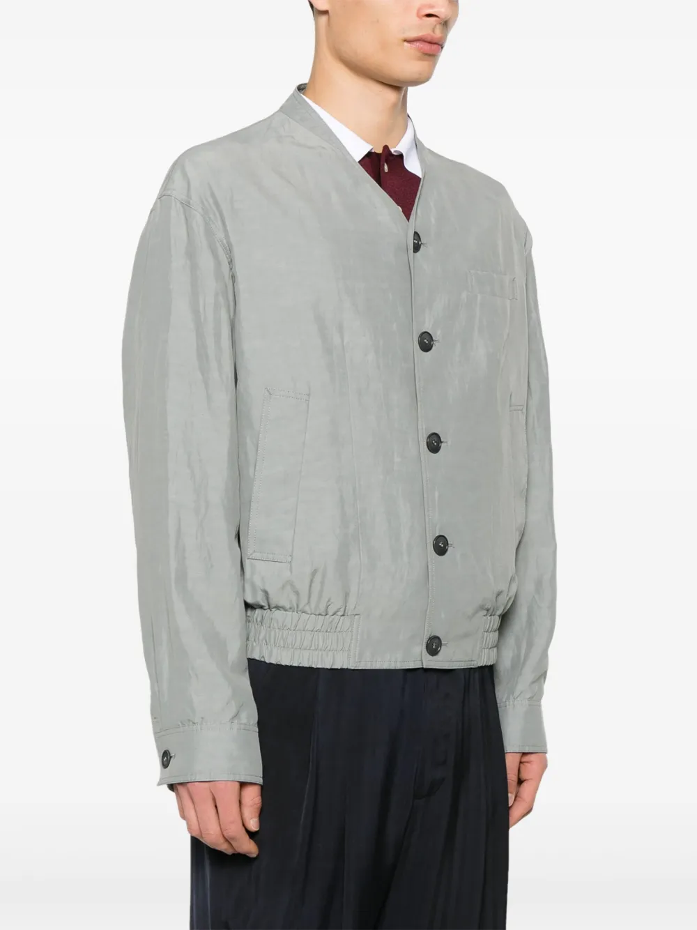 Giorgio Armani Bomberjack met slub-textuur Grijs