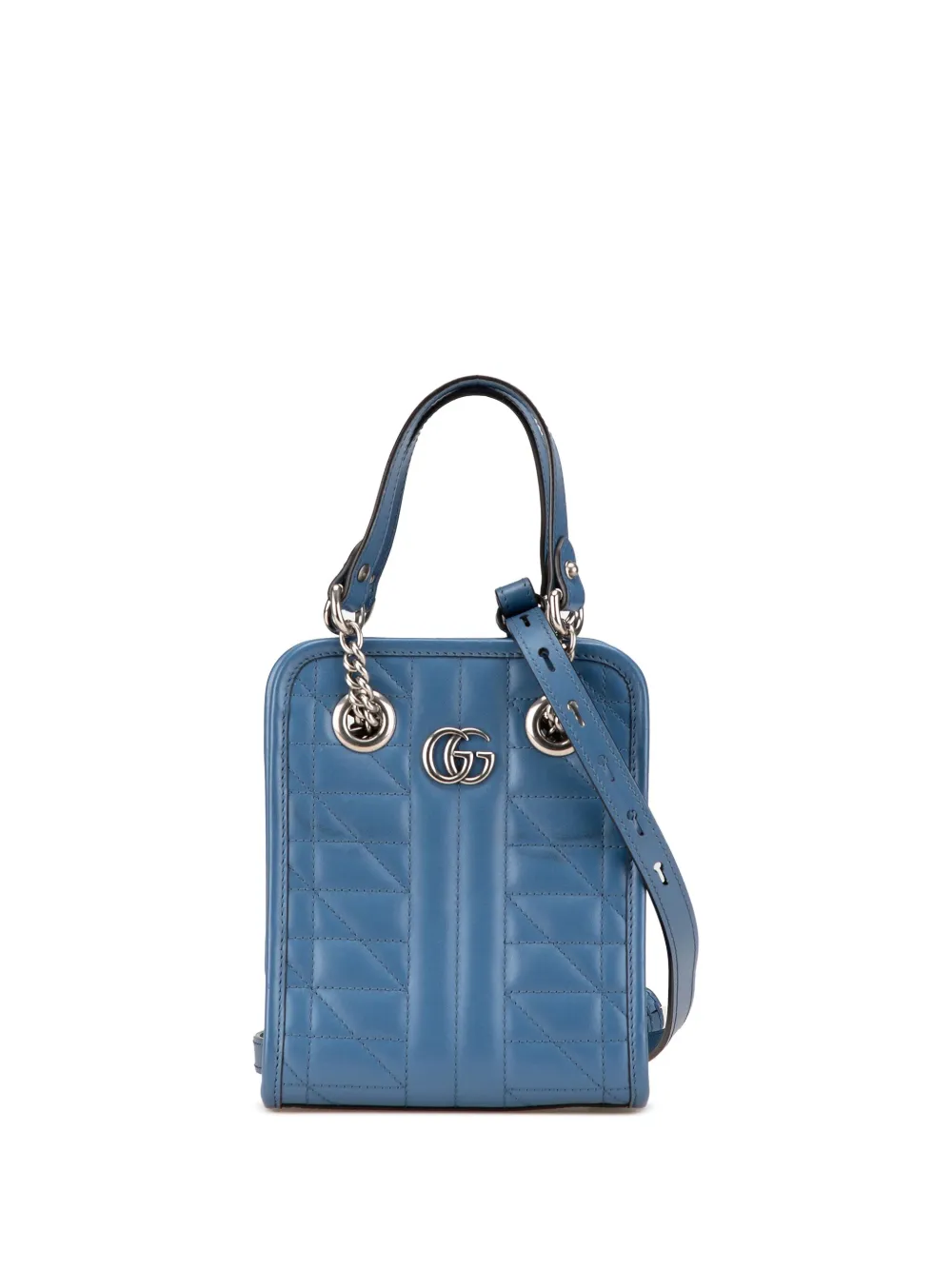 GUCCI マトラッセ・シェブロン GG マーモント ショルダーバッグ Gucci Pre-Owned 2016-2024 ミニ カーフスキン GGマーモント