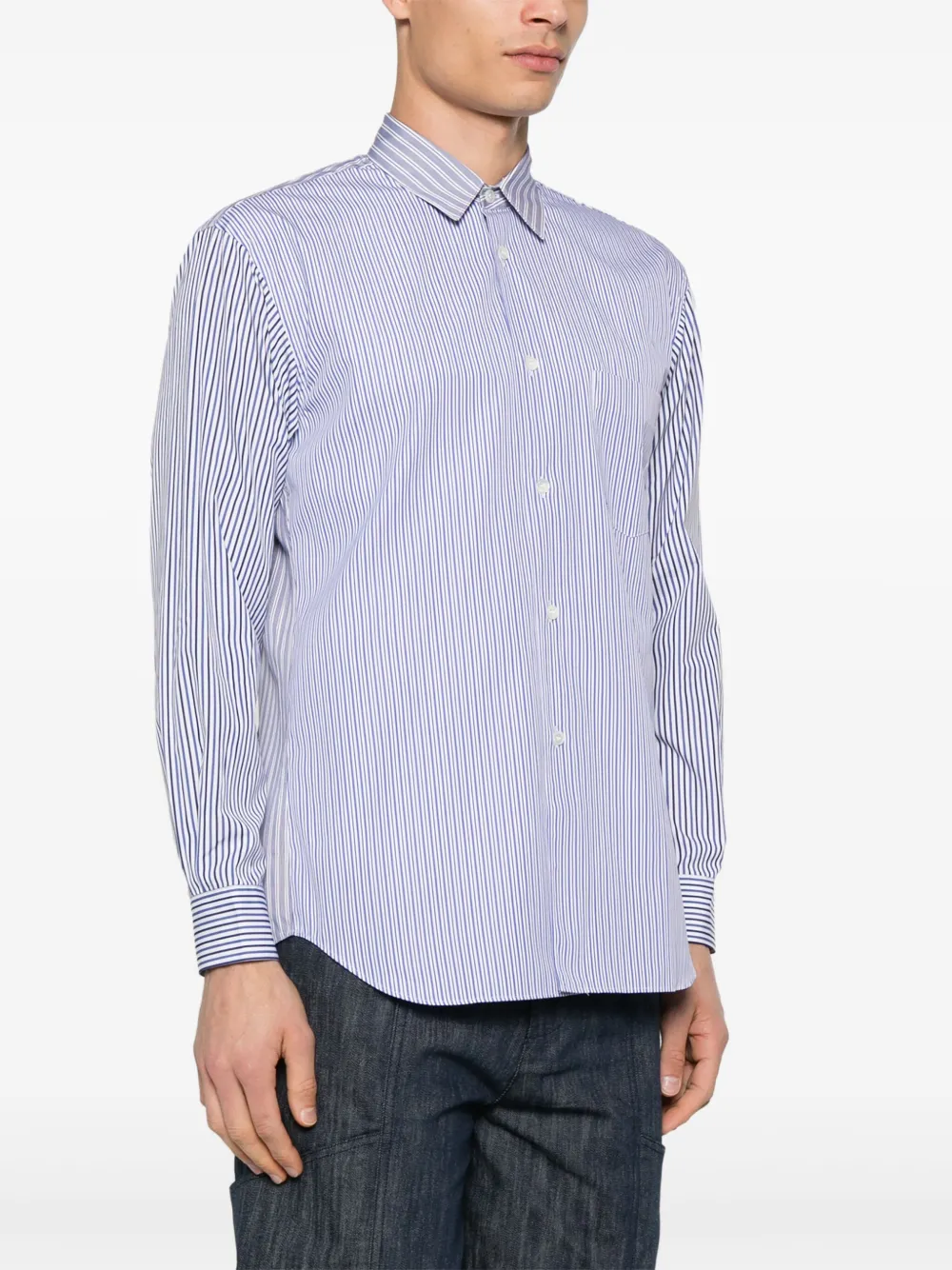 Comme Des Garçons Shirt Gestreept overhemd Blauw