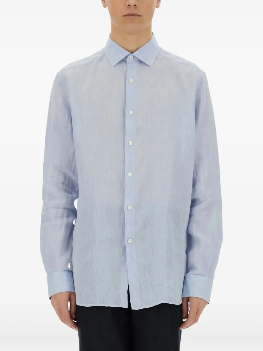 Zegna Linnen overhemd Blauw