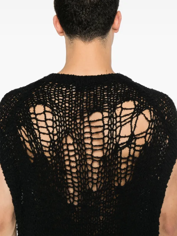 Yohji Yamamoto オープンニット ベスト | ブラック | FARFETCH JP