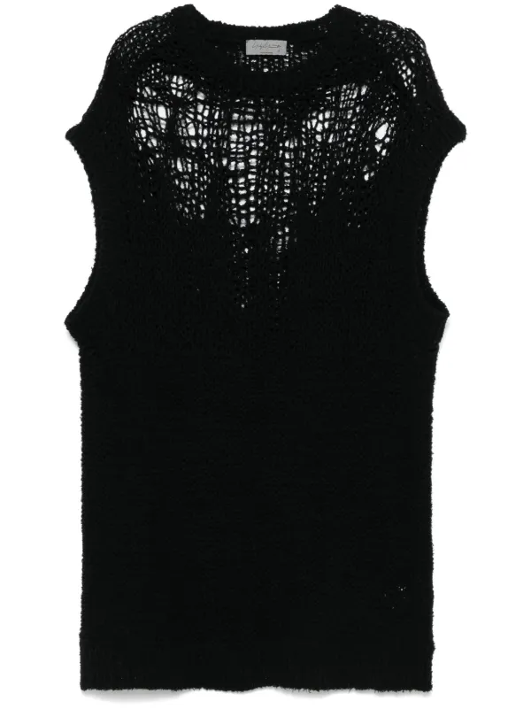 Yohji Yamamoto オープンニット ベスト | ブラック | FARFETCH JP