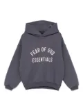 FEAR OF GOD ESSENTIALS KIDS logo-print hoodie - Blue