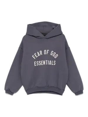 FEAR OF GOD ESSENTIALS KIDS graphic-print Hoodie | Black | FARFETCH