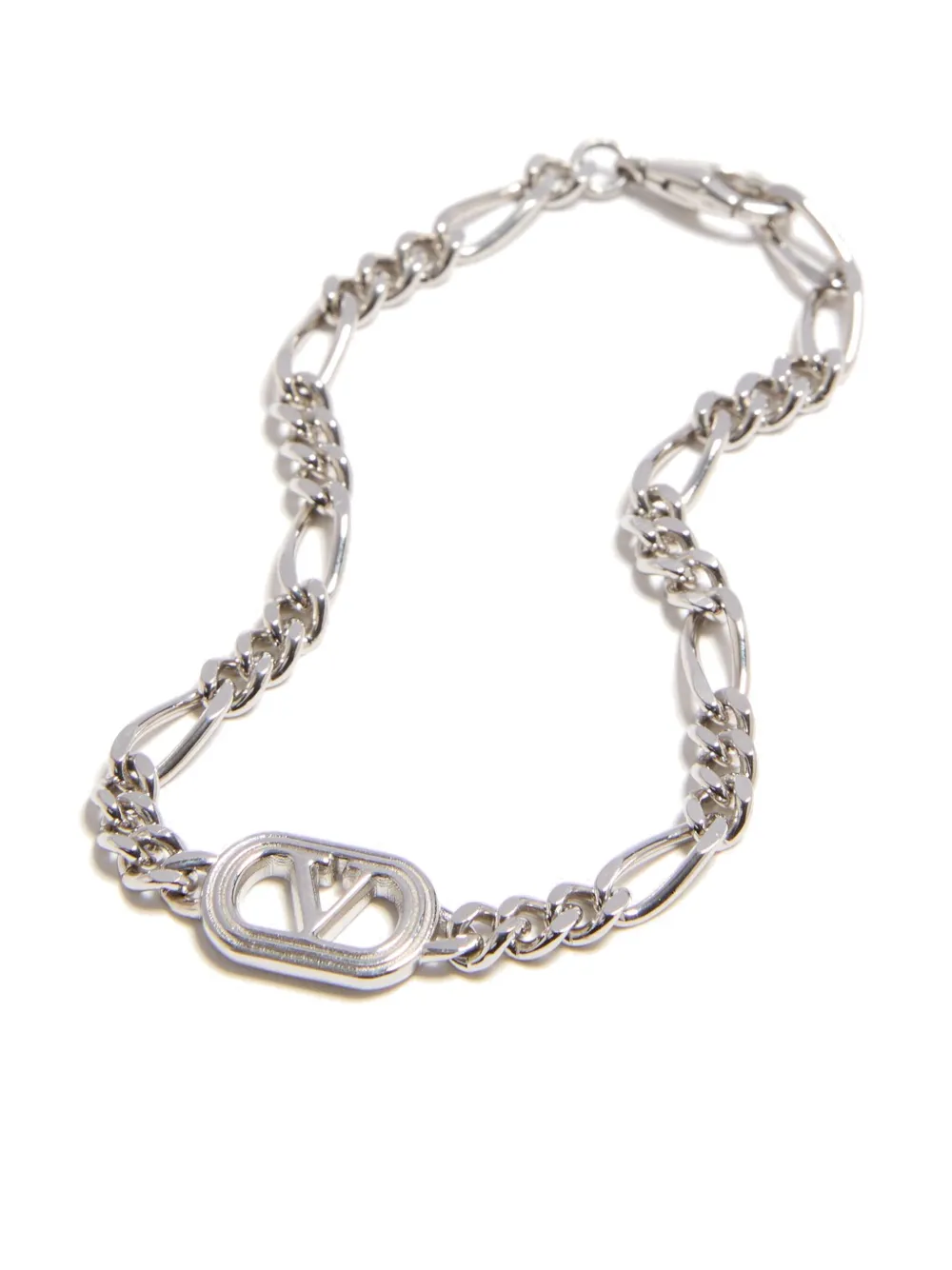 Valentino Oval Metal Chain Link Bracelet In 银色