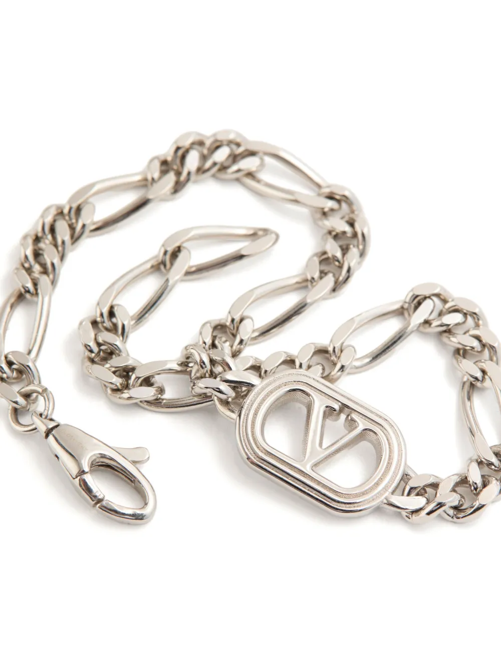 Valentino Oval Metal Chain Link Bracelet In 银色