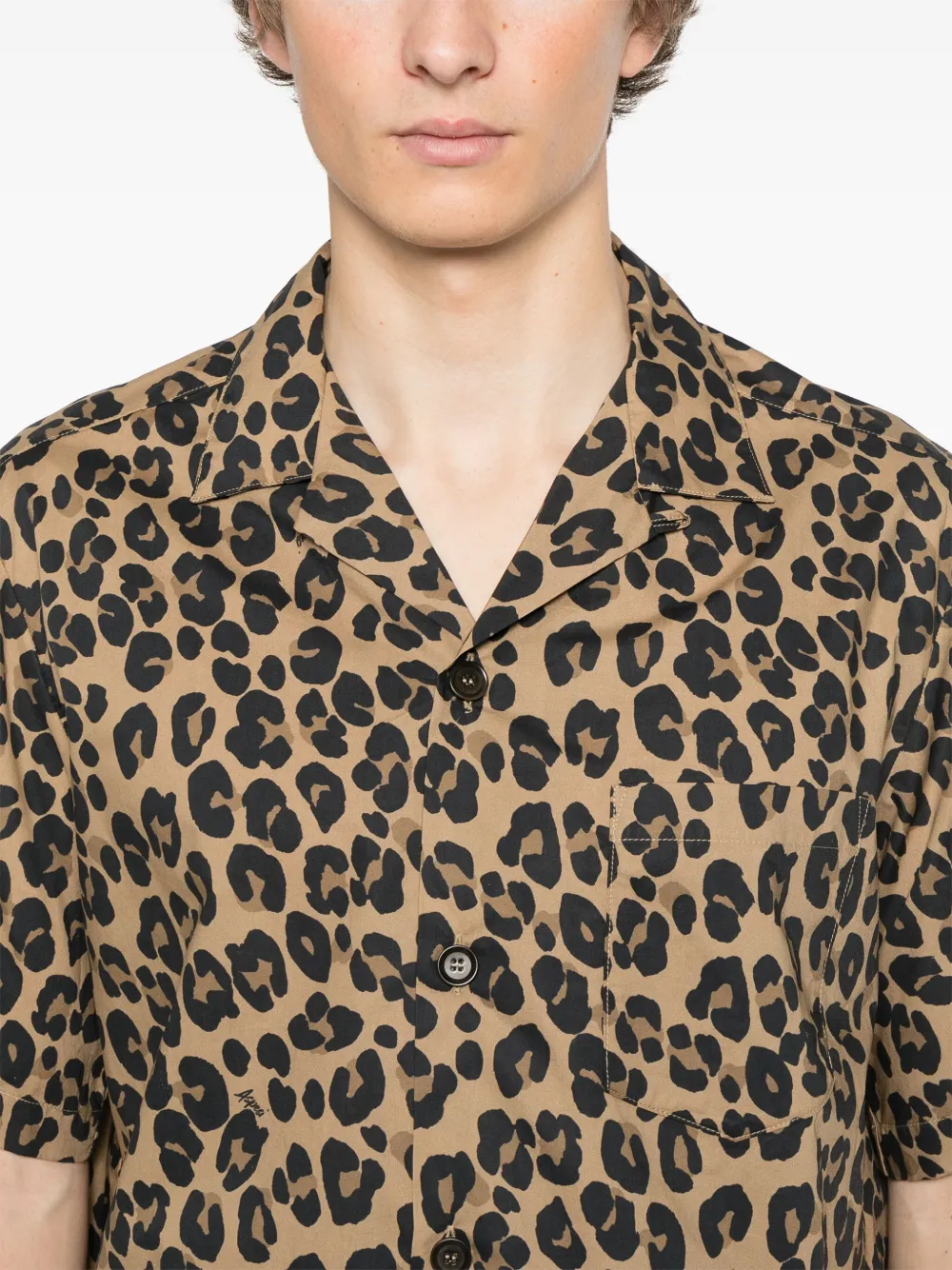 ASPESI Overhemd met luipaardprint Bruin
