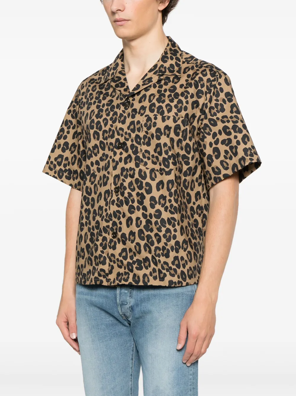 ASPESI Overhemd met luipaardprint Bruin