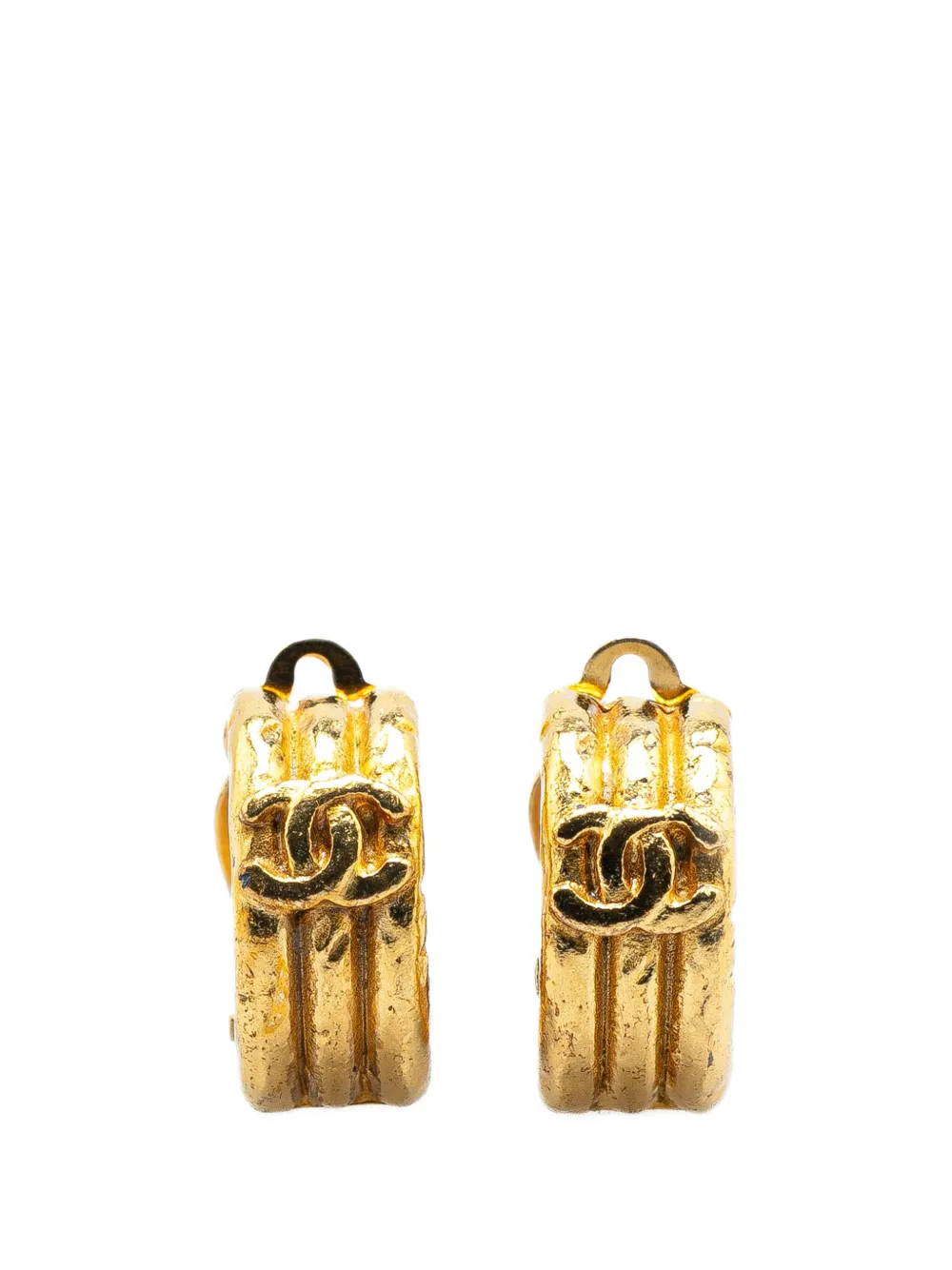 CHANEL Pre-Owned 1994 Gold Plated CC Clip On Earrings costume earrings | Gold | Image 1