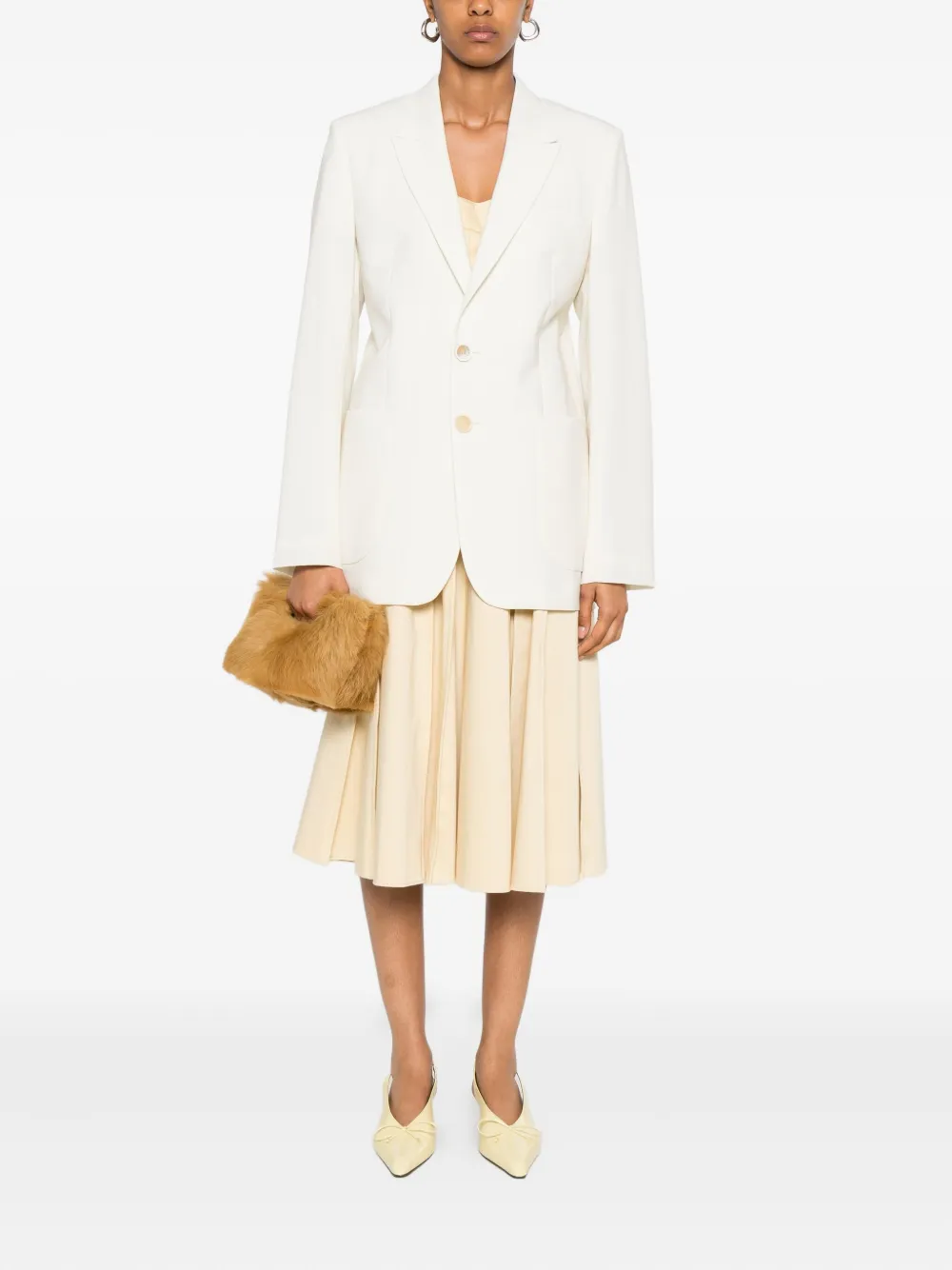 Marni Blazer met enkele rij knopen Beige